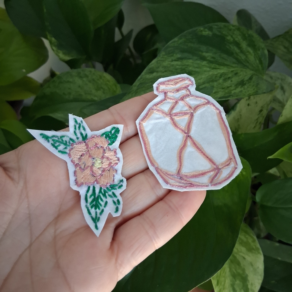 Handcrafted Floral and Geometric Embroidered Patches